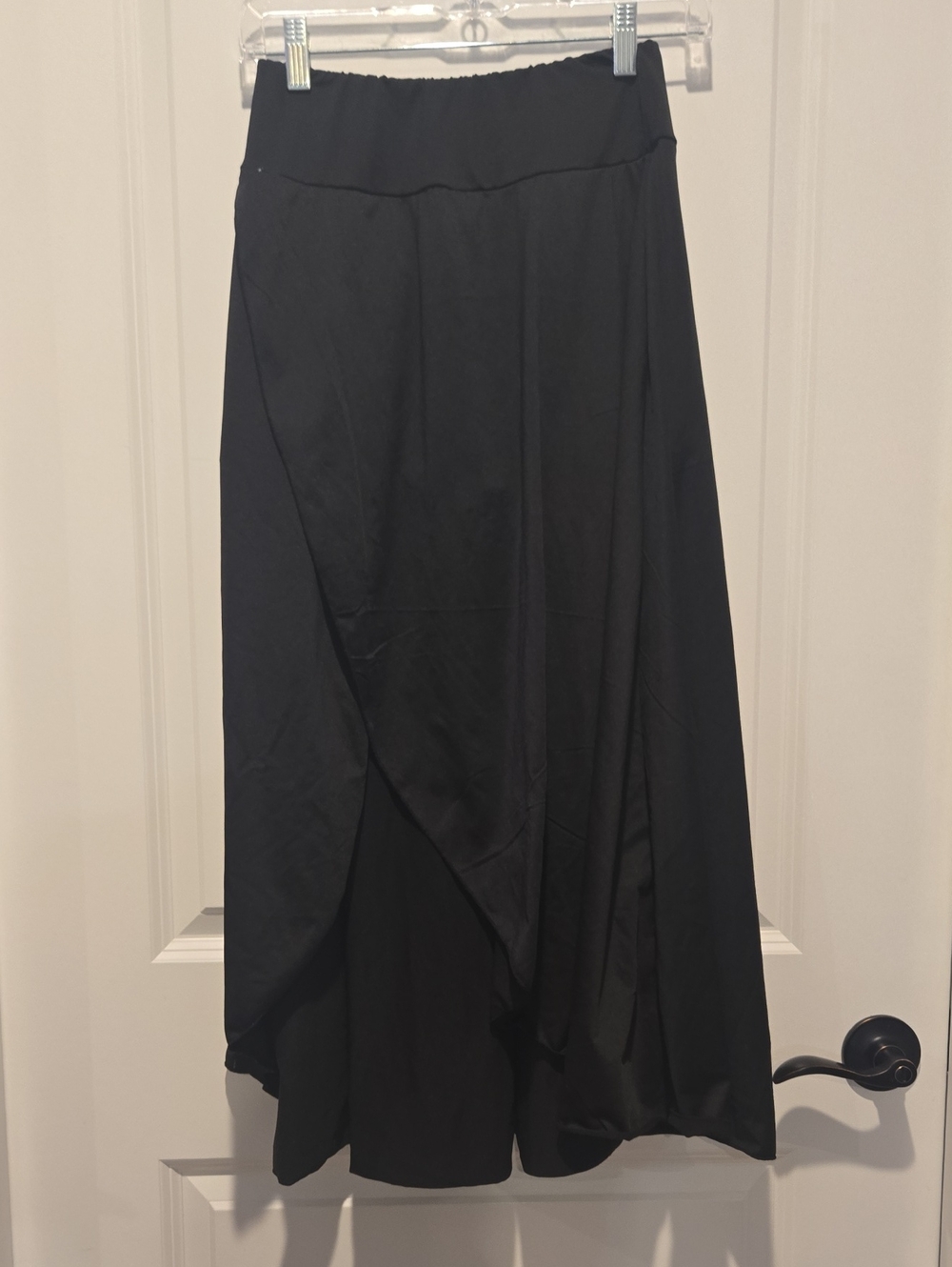 Women’s Black Asymmetric Athletic Maxi Skirt With Built In Shorts